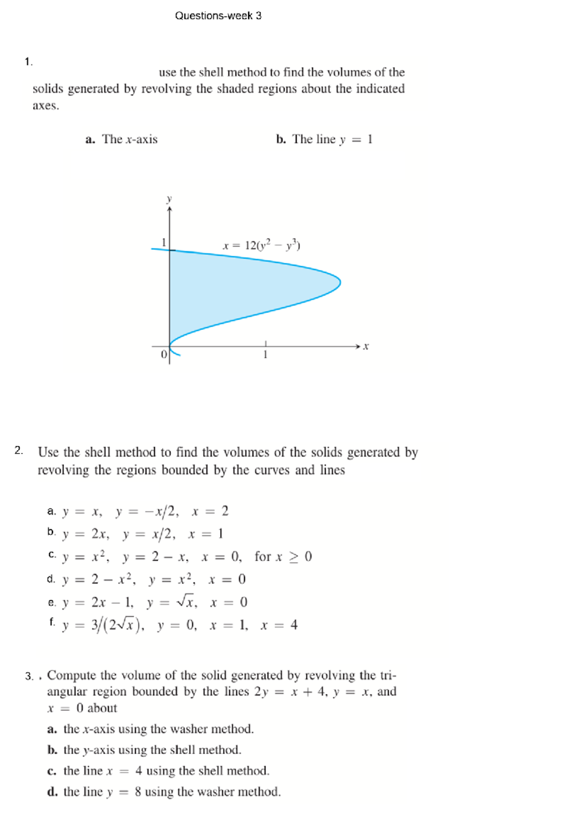 Week 3 Question Sheet - Volume Calculations Using Shell Method - SDDS ...