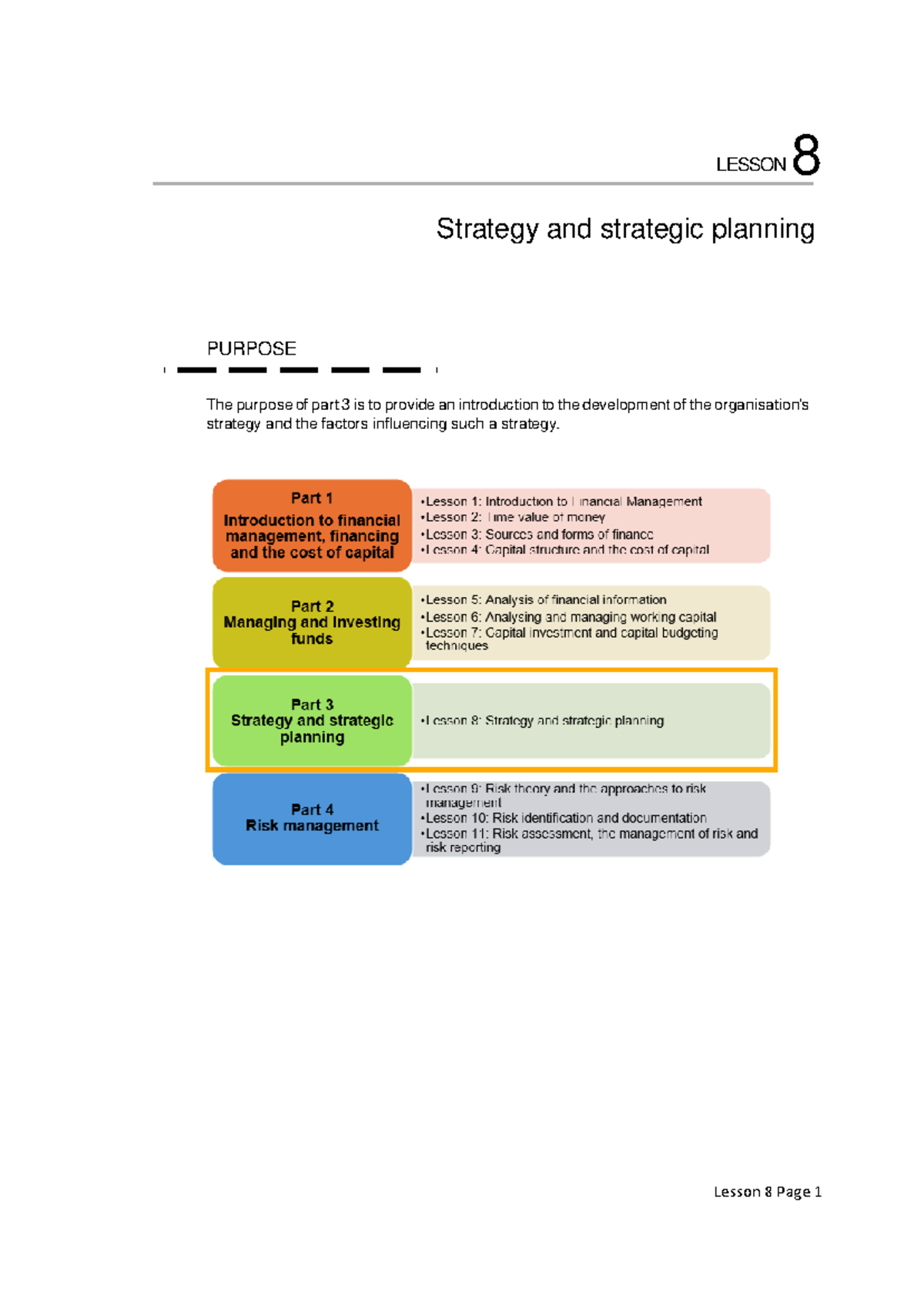 Lesson 8: Strategy and Strategic Planning - Studocu