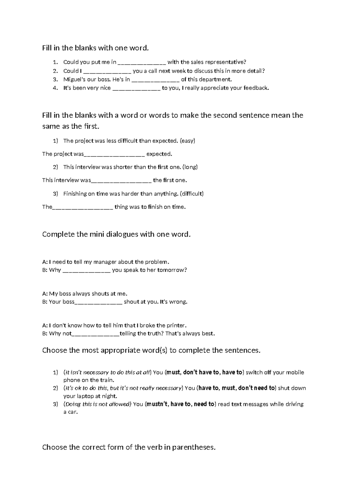 EBEF Demo - Fill in the Blanks Exercise for English Exam Prep - Studocu