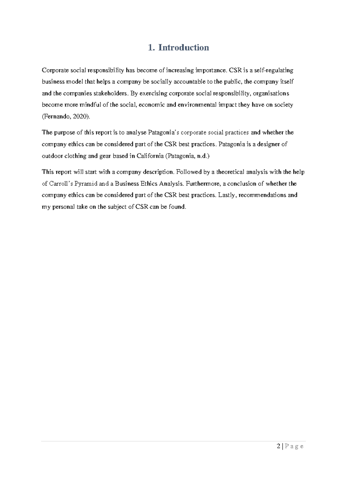 Corporate Social Responsibility (CSR) Analysis of Patagonia's Practices ...