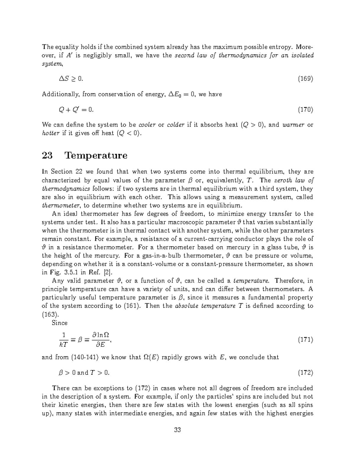 Thermodynamics Notes: Entropy, Temperature, and Heat Reservoirs (PHYS ...