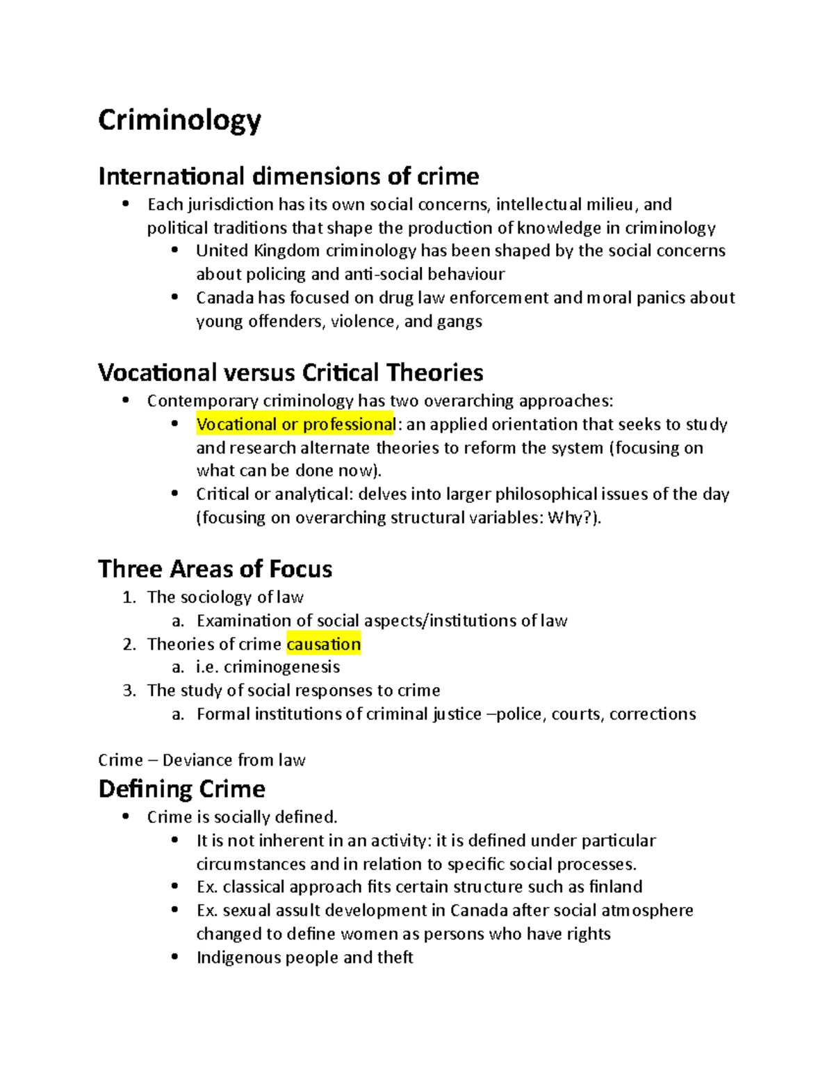 Criminology Unit 1 - Key Concepts and Theories Explained - Studocu