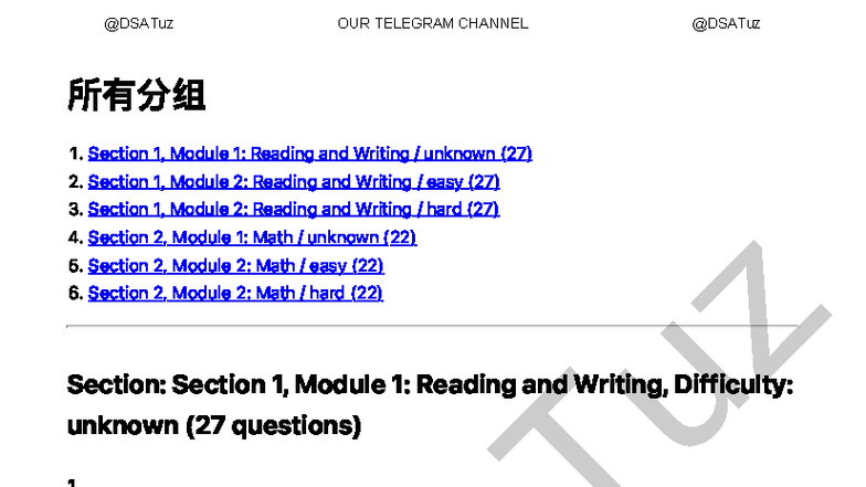 OUR TELEGRAM CHANNEL: Reading & Writing Modules (Sections 1 & 2) - Studocu