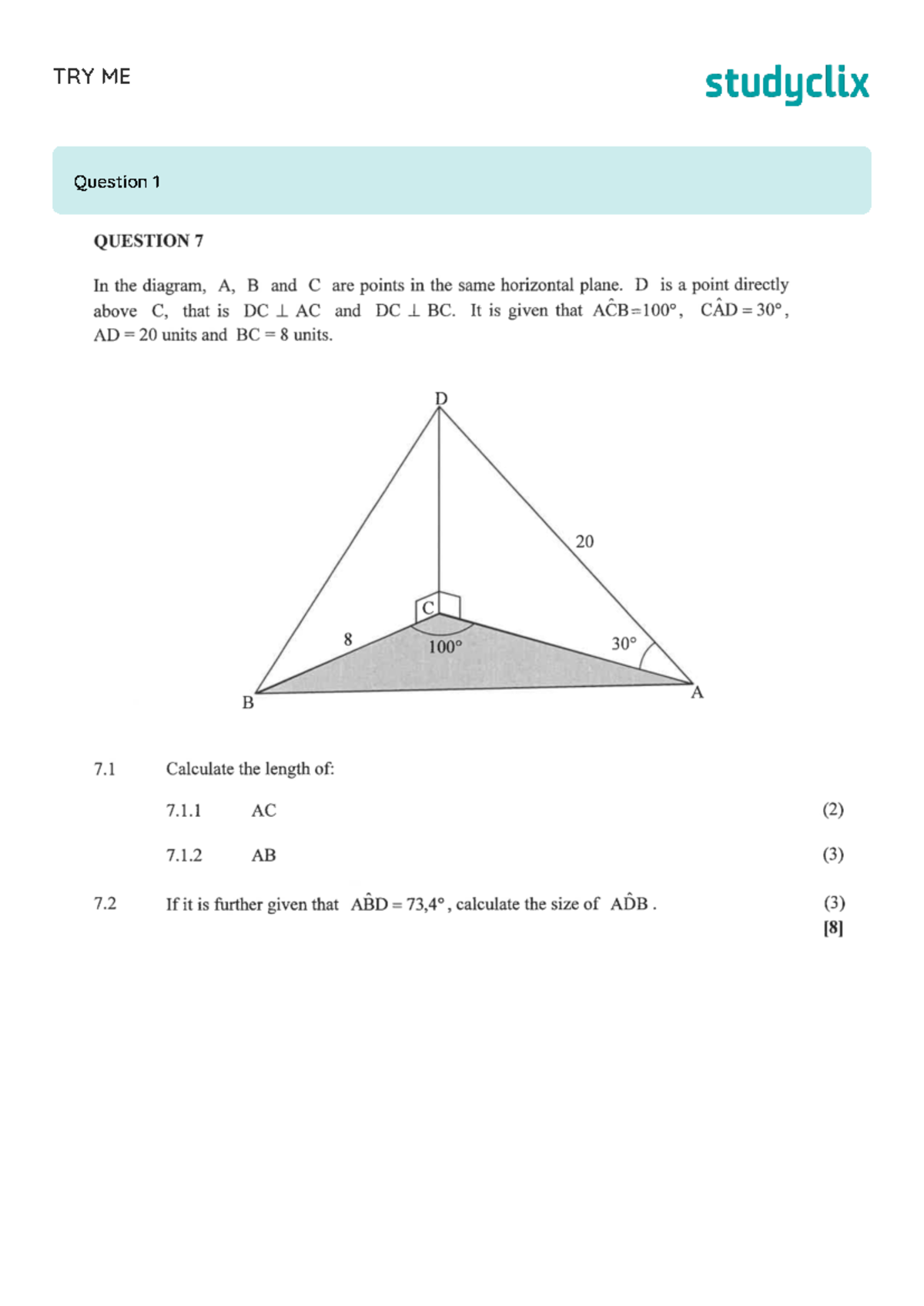 DOC-20240825-WA0000l - TRY ME studyclix Question 1 QUESTION 7 In the ...