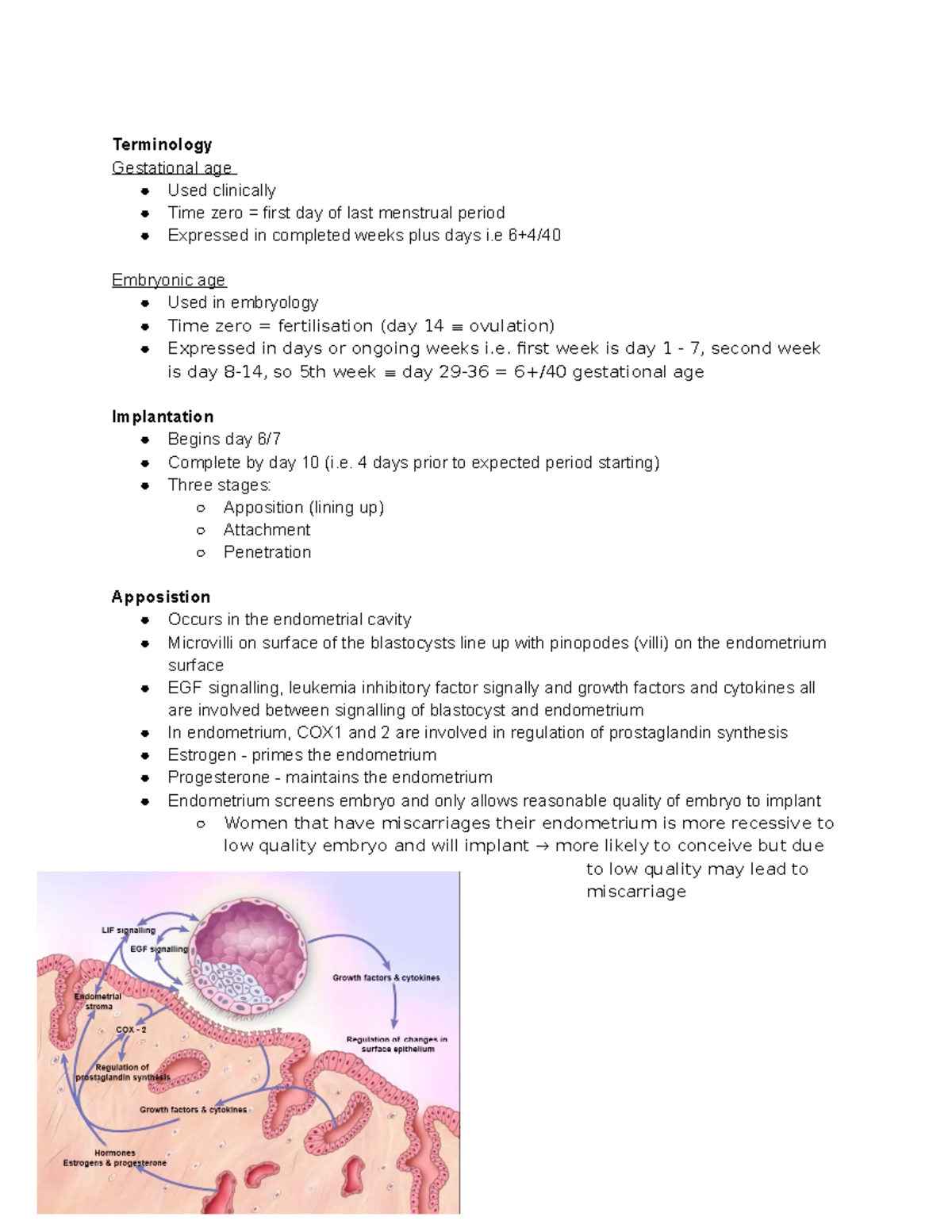 Implantation, Placentation and Early Embryonic Development - Overview ...