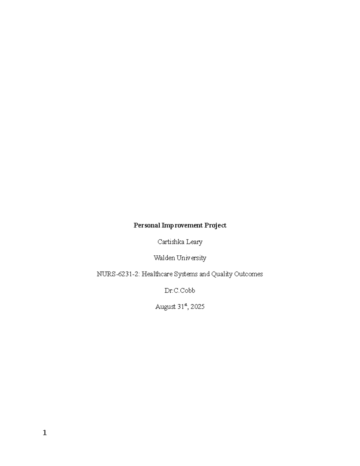 Personal Improvement Project: Time Management Strategies (HCS 101 ...