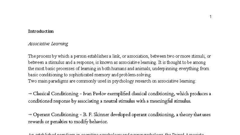 PSY 101: Paired Associate Learning Experiment Analysis - Studocu
