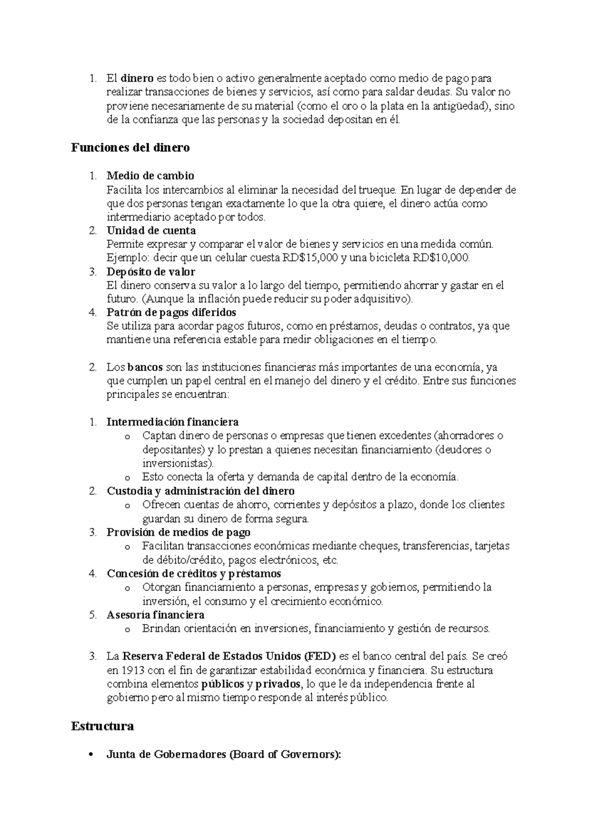 Unidad 5. Actividad 1: El Dinero y su Función en la Economía - Studocu