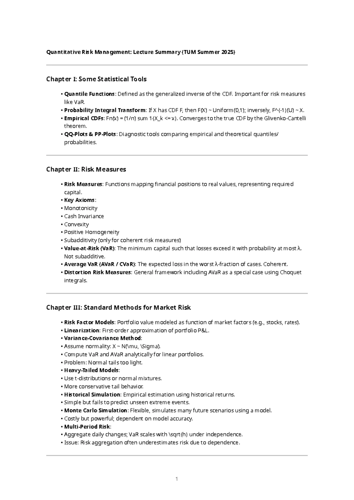 QRM 2025: Quantitative Risk Management Exam Summary - Studocu