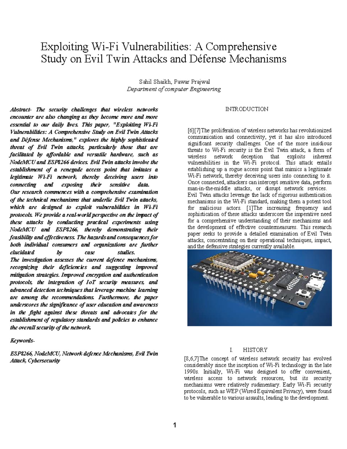 Comprehensive Study on Evil Twin Attacks & Defense Mechanisms (CSE 101 ...