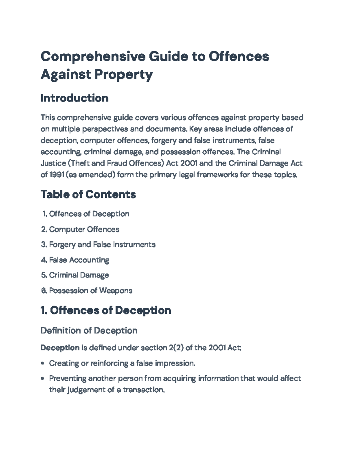 Comprehensive Guide to Property Offences: Legal Framework & Analysis ...