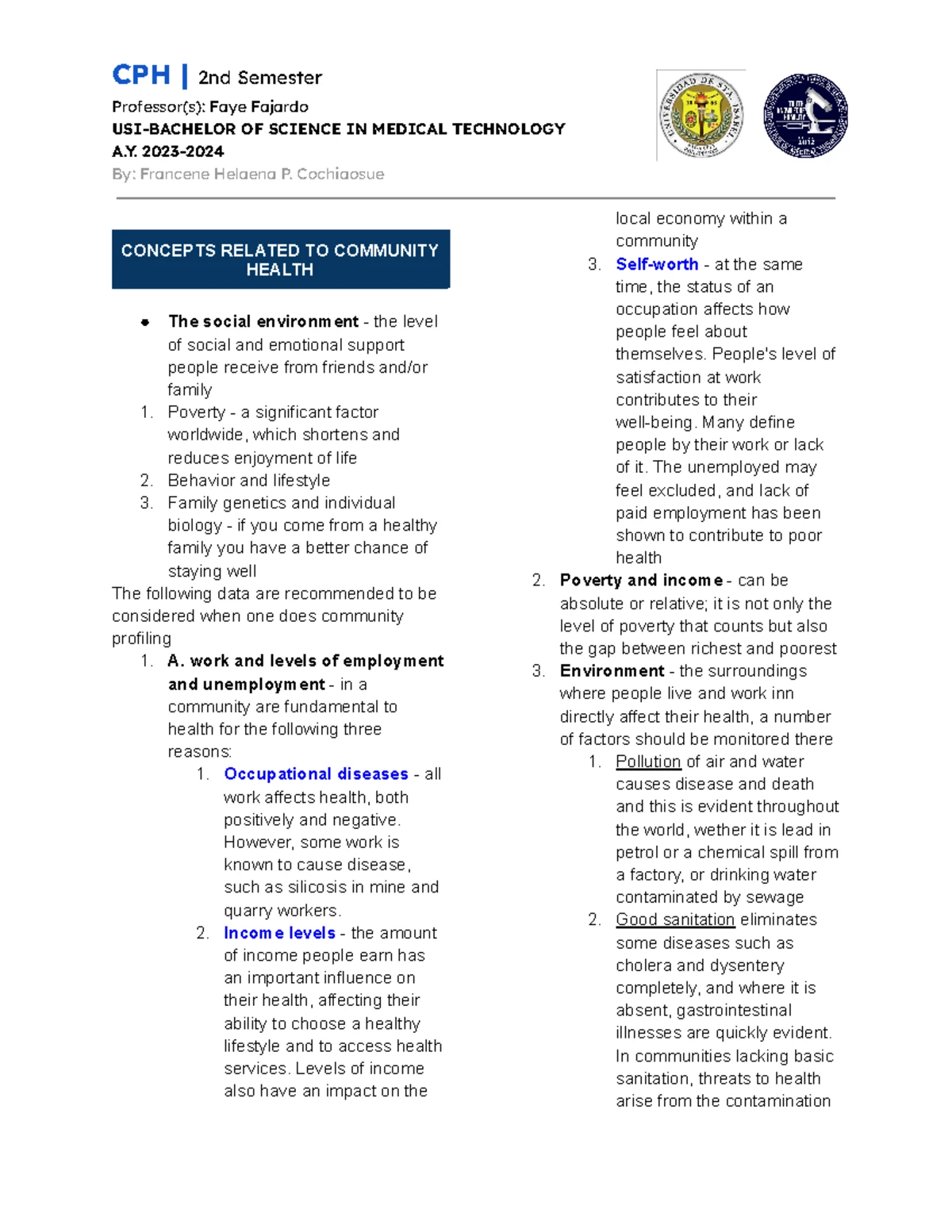 Communicable Diseases Overview - CPH 2 - Med Tech Final Notes - Studocu