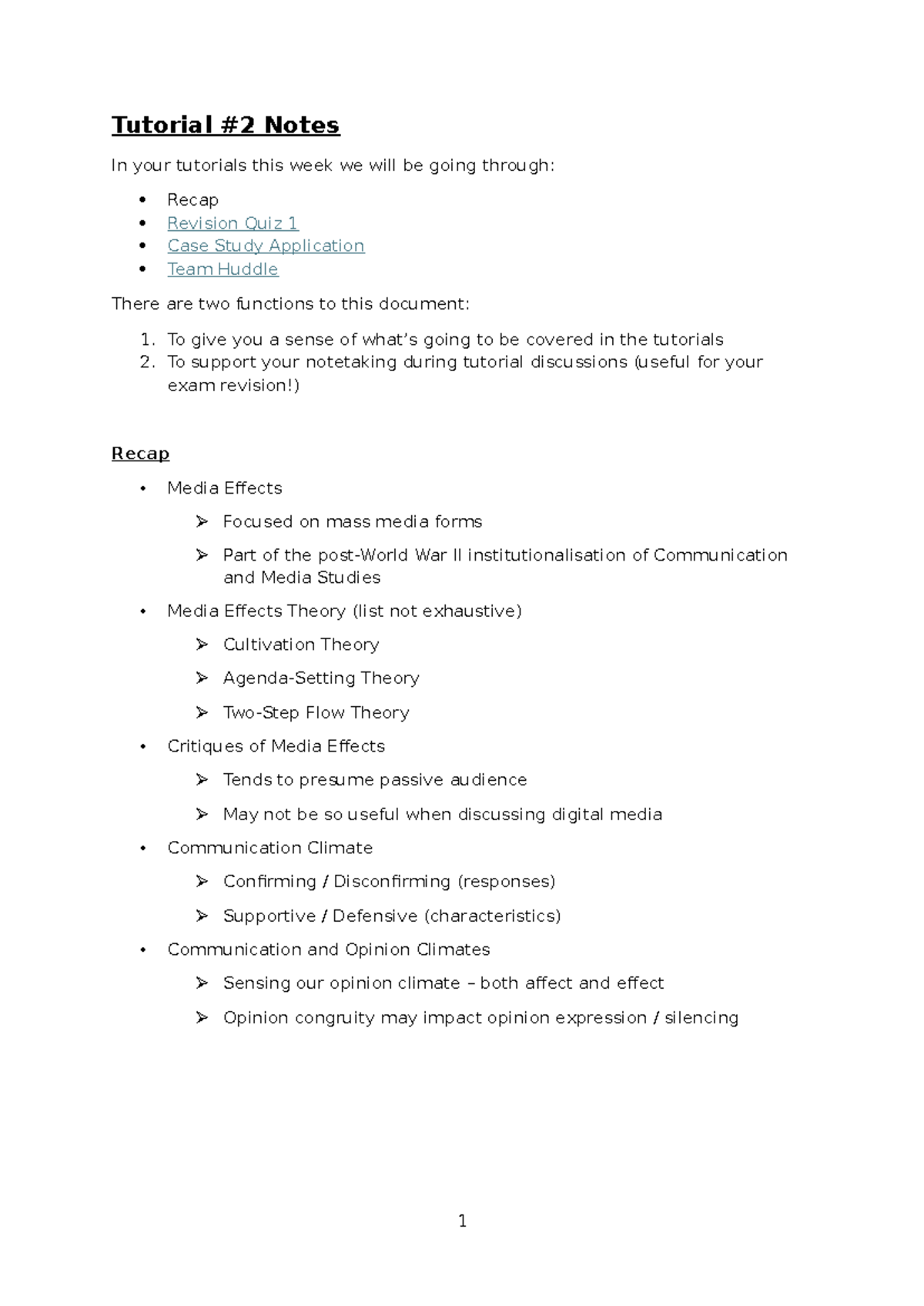 NM1101E Tutorial 2 Notes - Tutorial #2 Notes In your tutorials this ...