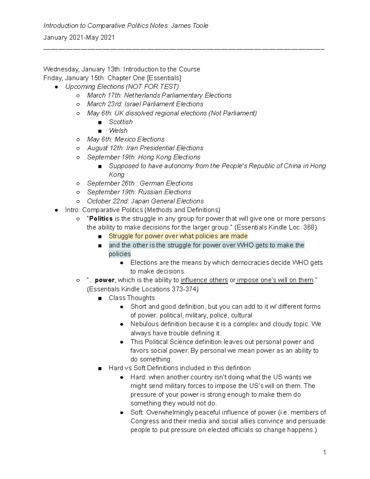 Comparative Politics Notes, POLS 101: Key Concepts and Theories - Studocu