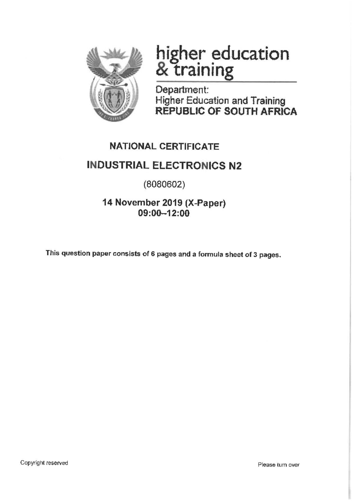 Industrial Electronics N2 Nov 2019 Exam Review Notes - Studocu