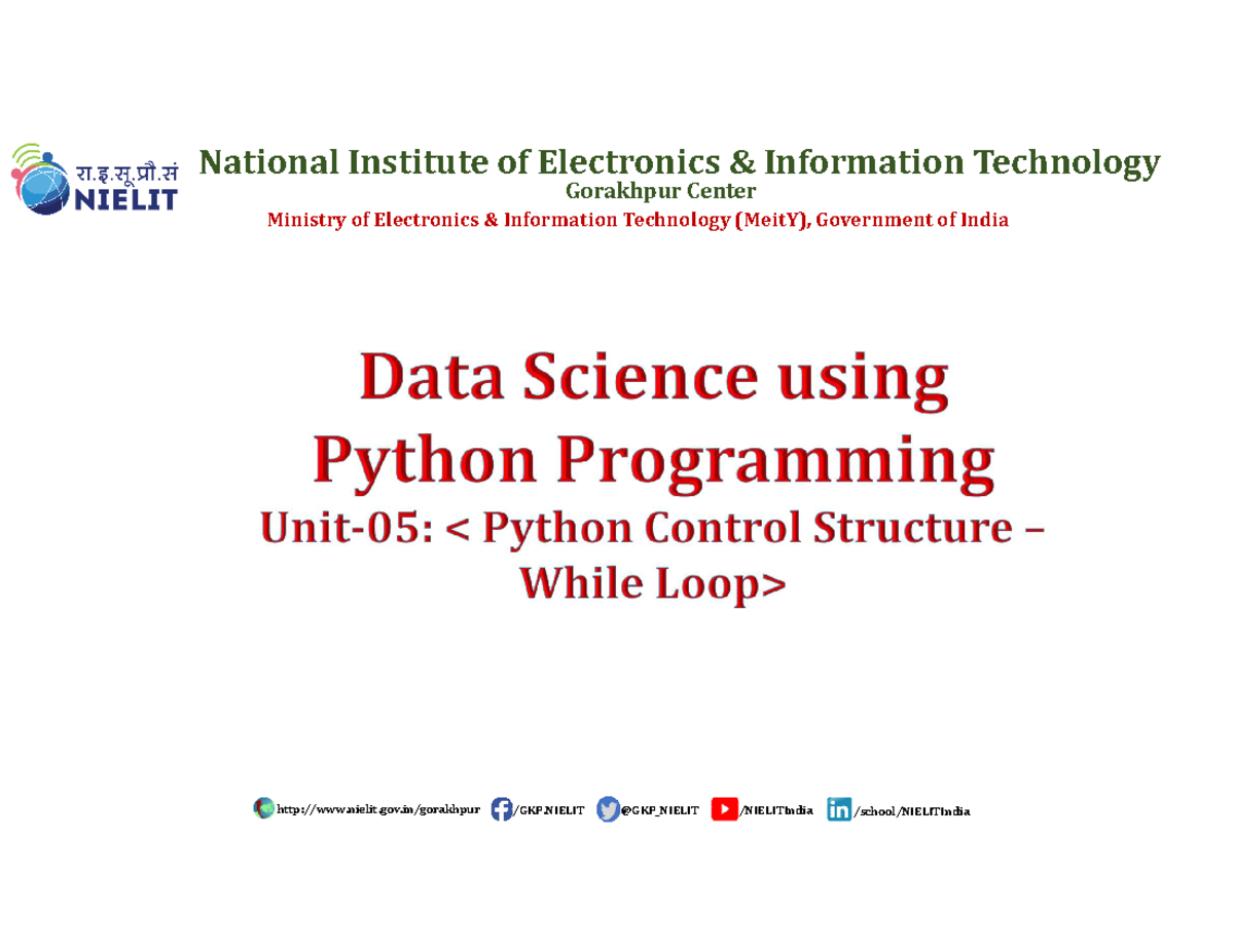 Loop Control Structures in Python - B.TECH Lesson 5 - Studocu