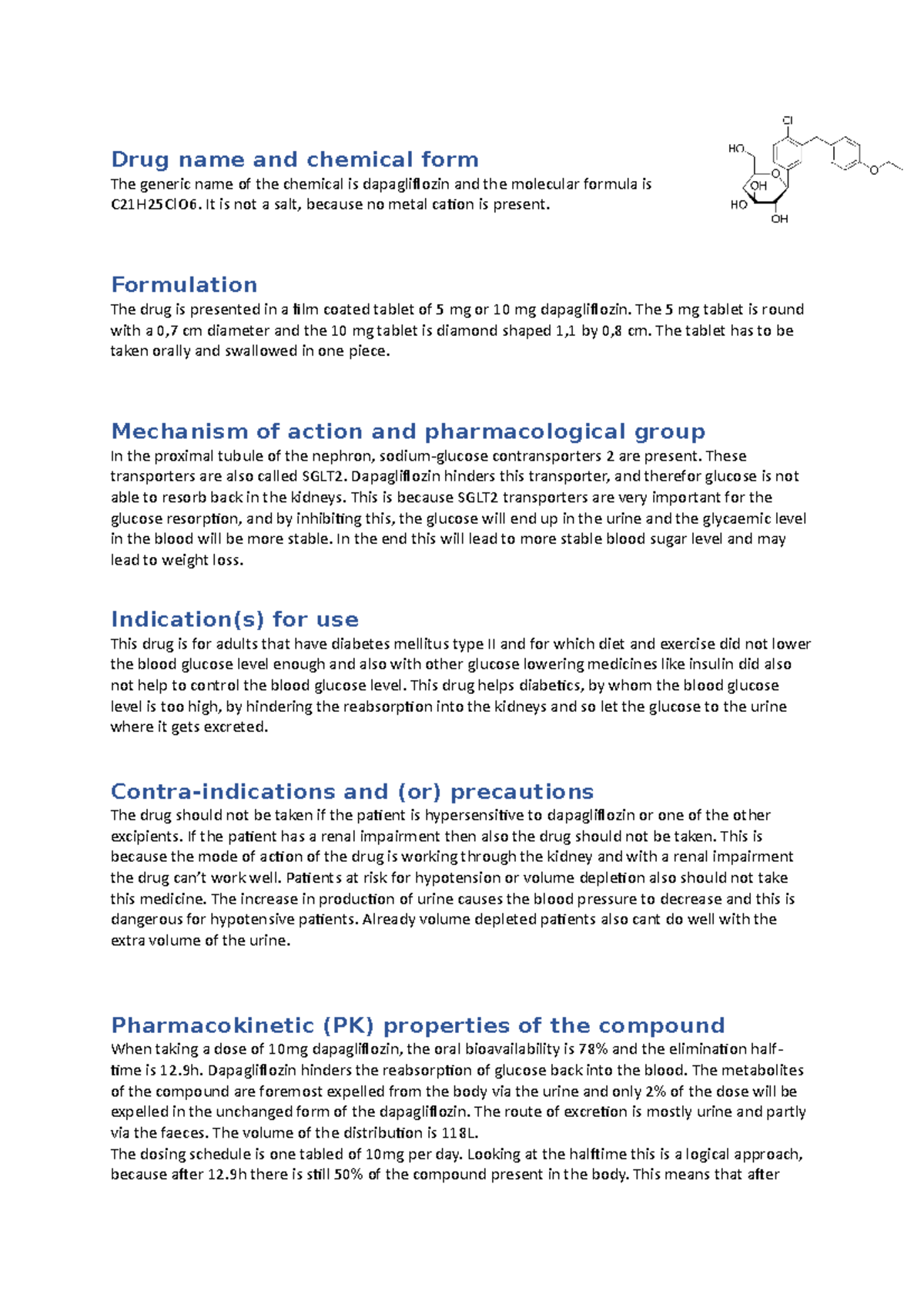 Dapafliflozin Drug Leaflet Assignment: Key Information & Guidelines ...