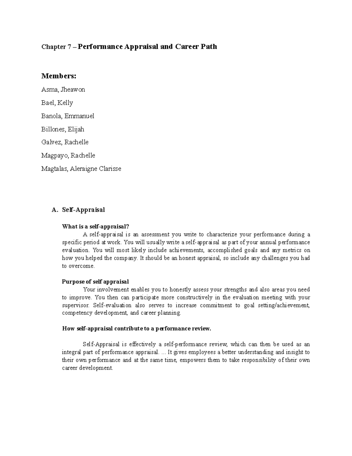 Chapter 7 - Performance Appraisal Insights & Career Path Strategies ...