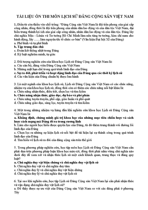 [Solved] L mt ngnh ca khoa hc lch s Lch s ng Cng sn Vit Nam c cc chc ...