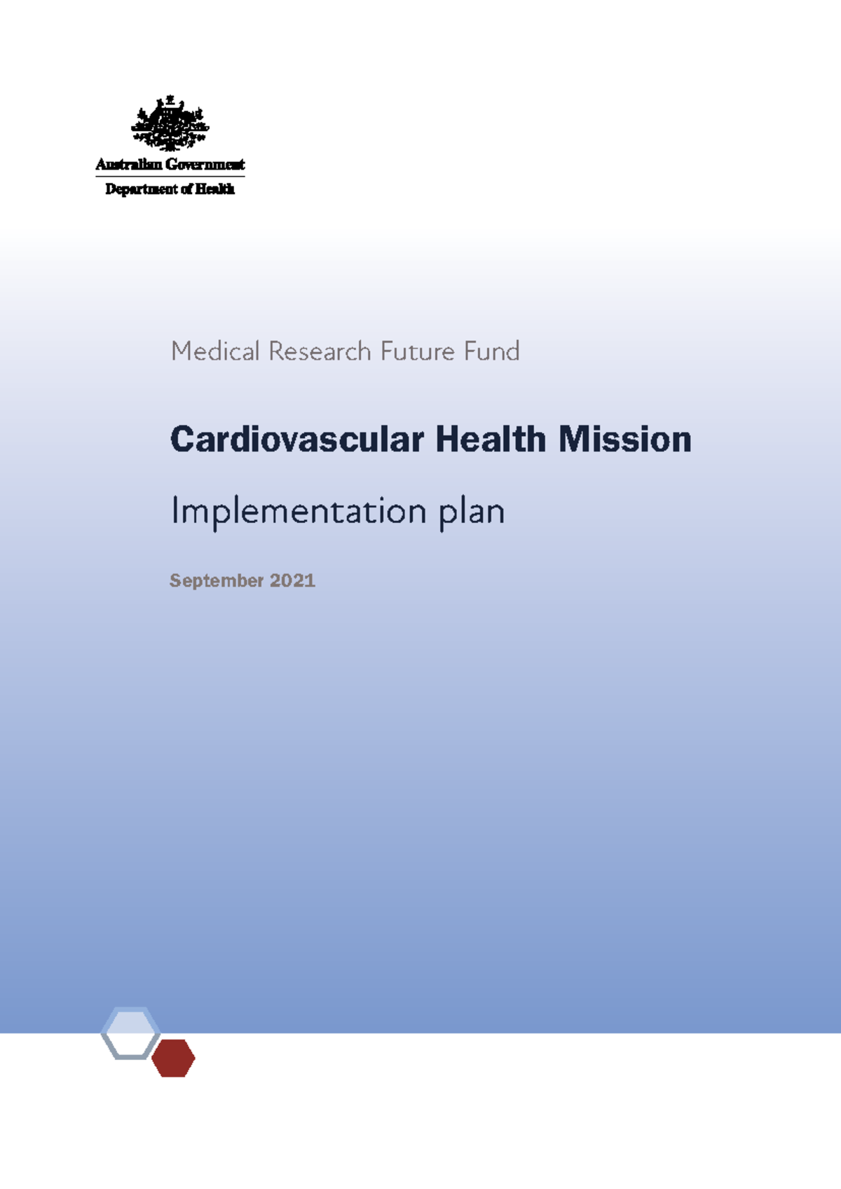 MRFF Cardiovascular Health Mission: Implementation Plan Overview - Studocu