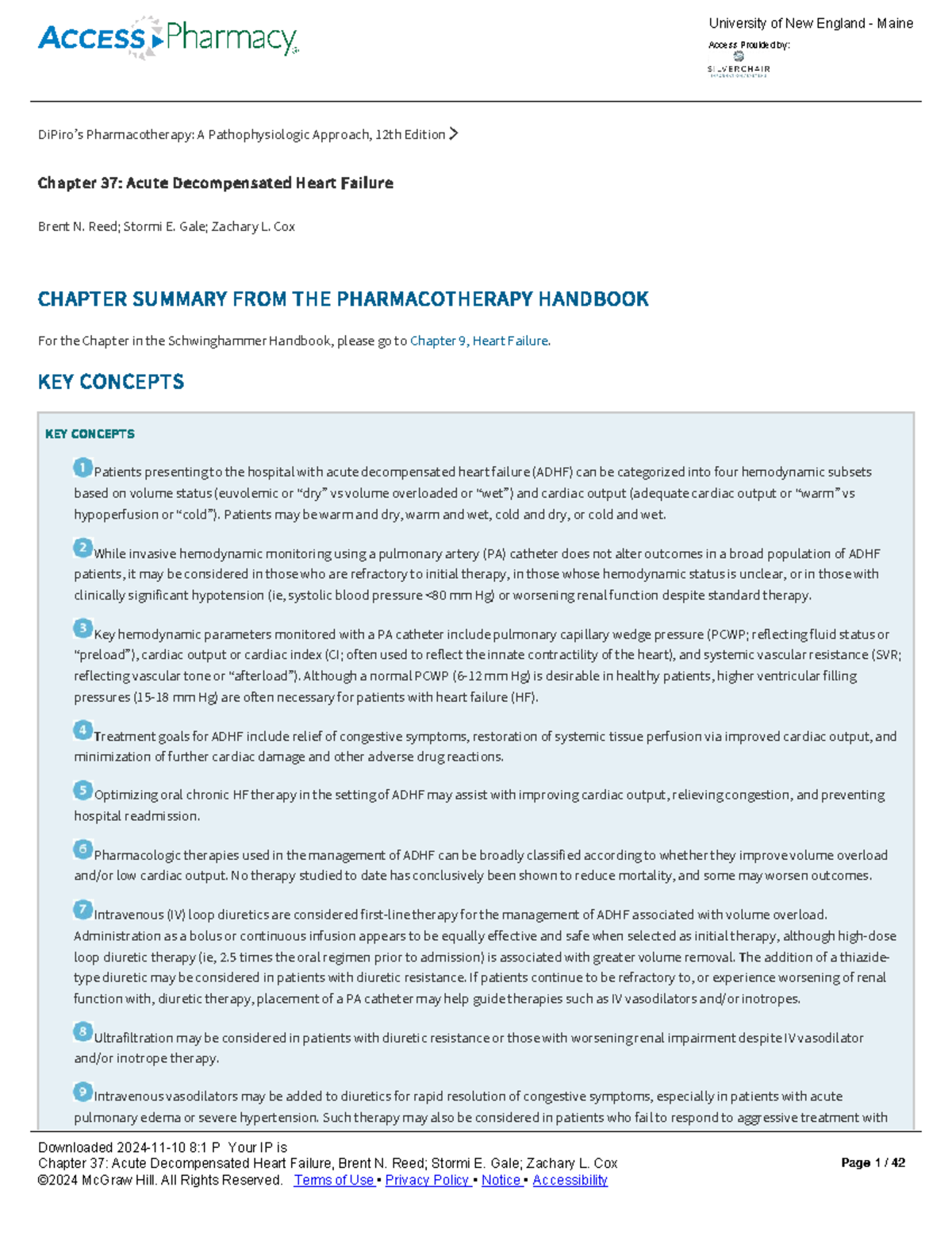 Chapter 37: Management of Acute Decompensated Heart Failure - DiPiro ...