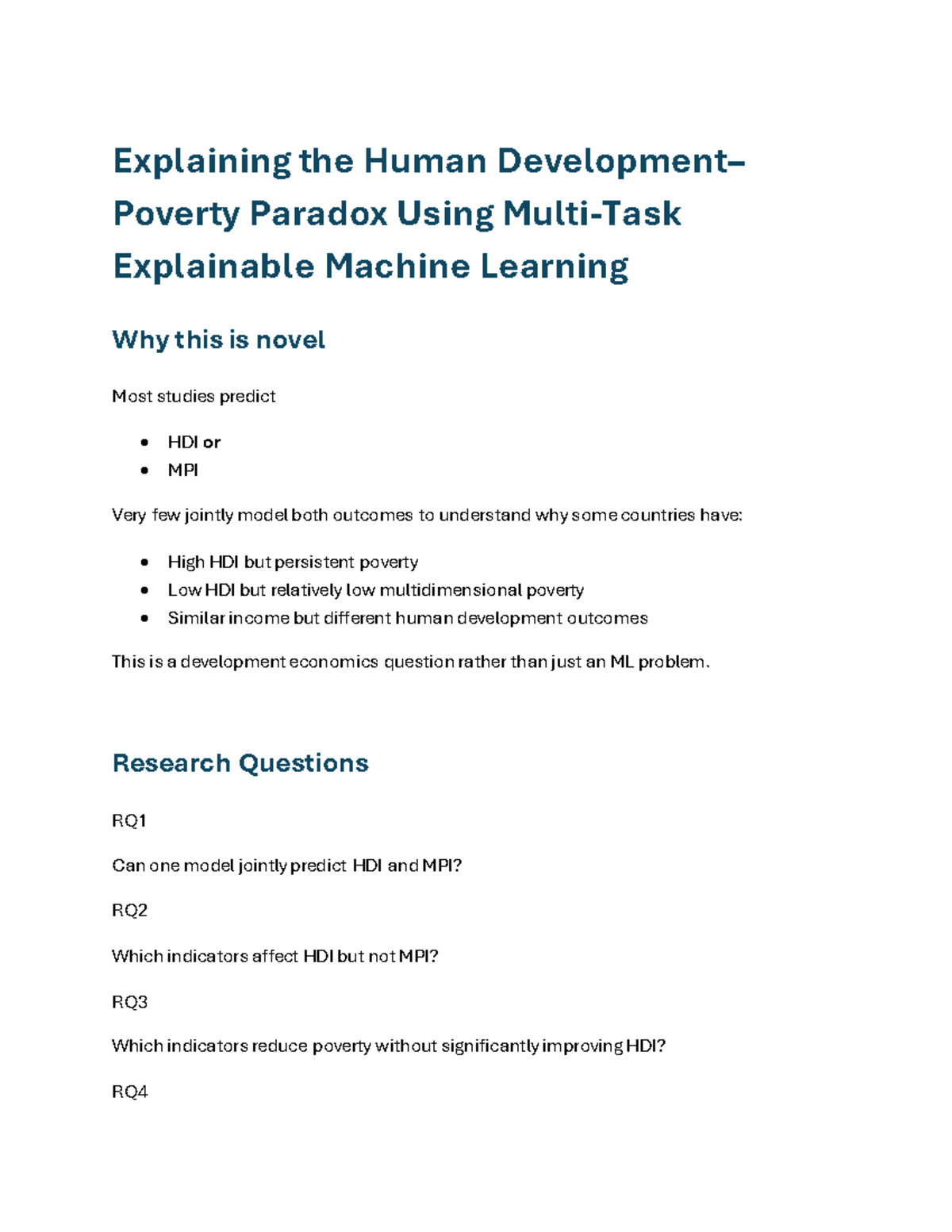 HDI and MPI Analysis: Exploring the Human Poverty Paradox - Studocu