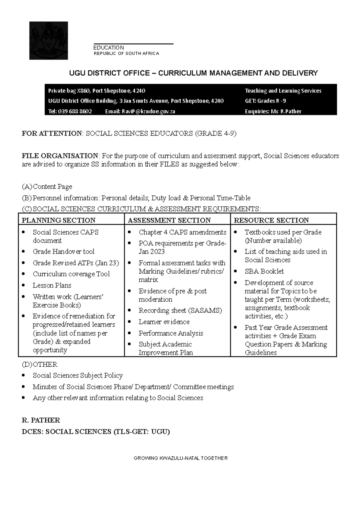 SS - Social Sciences File Organization Guidelines for Grades 4-9 - Studocu