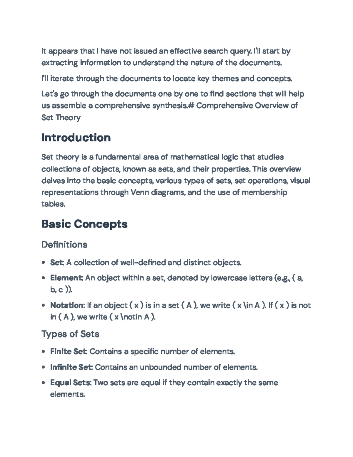 Comprehensive Overview of Set Theory: Concepts and Operations - It ...
