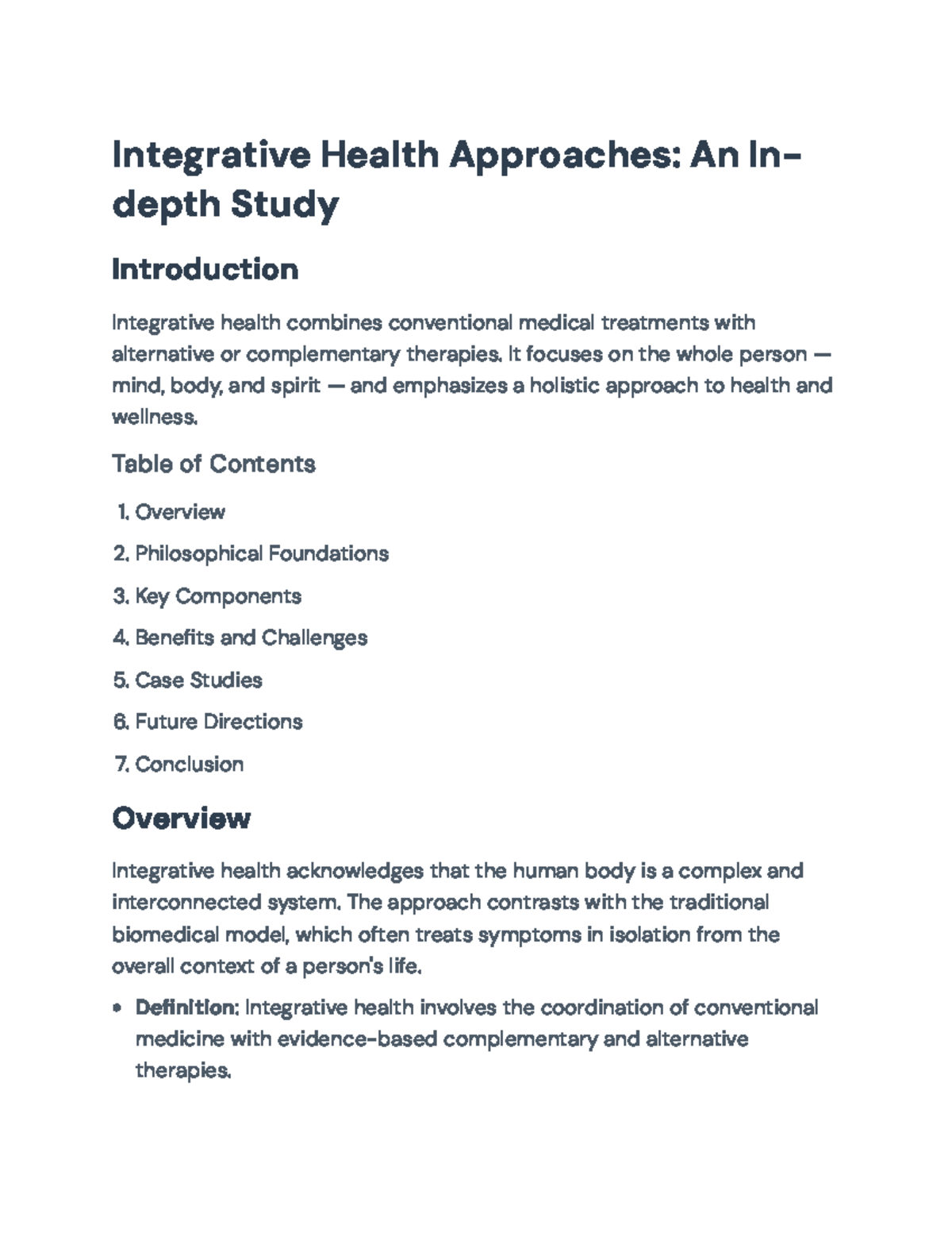 Integrative Health Approaches: Comprehensive Insights and Case Studies ...
