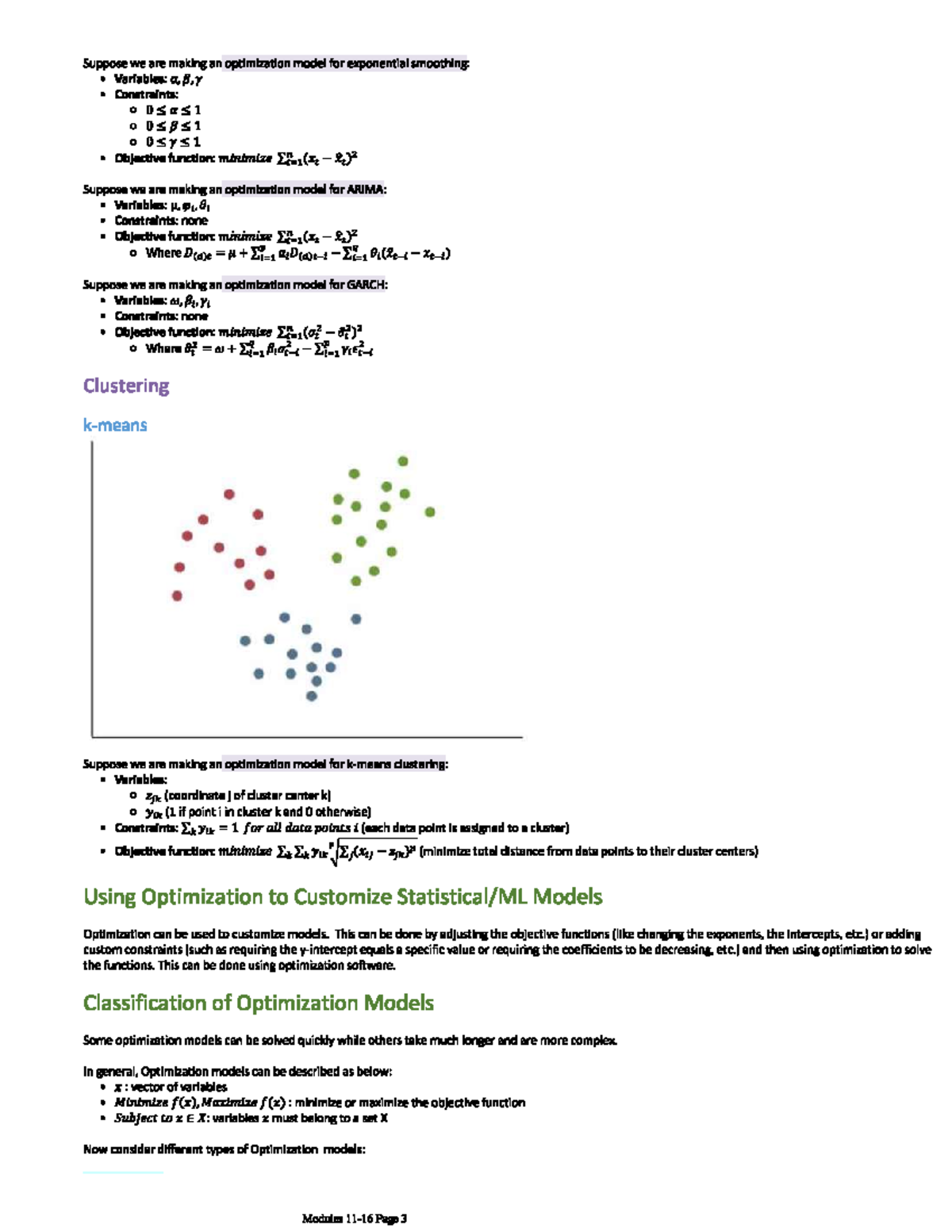 Wk11 optimize p3 - Suppose we are making an optimization model for ...