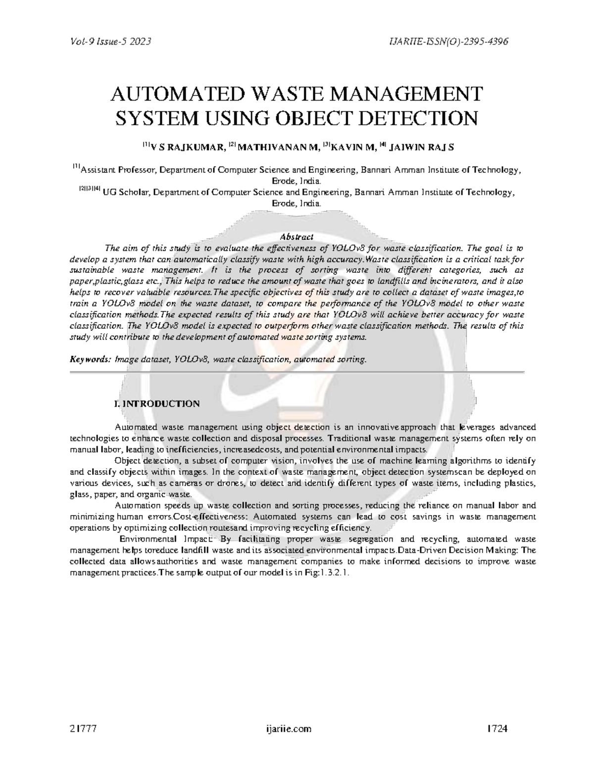 Automated Waste Management System Using YOLOv8: A Study on Waste ...