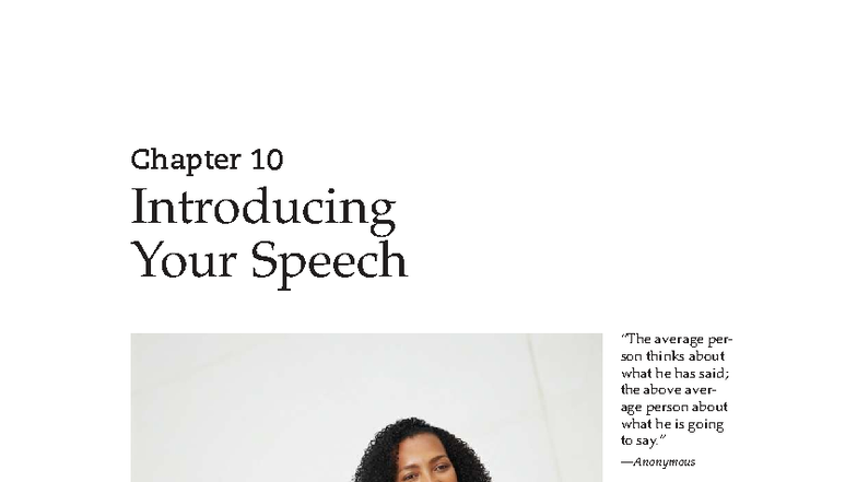 Chapter 10 - Introducing Your Speech: Effective Techniques and ...