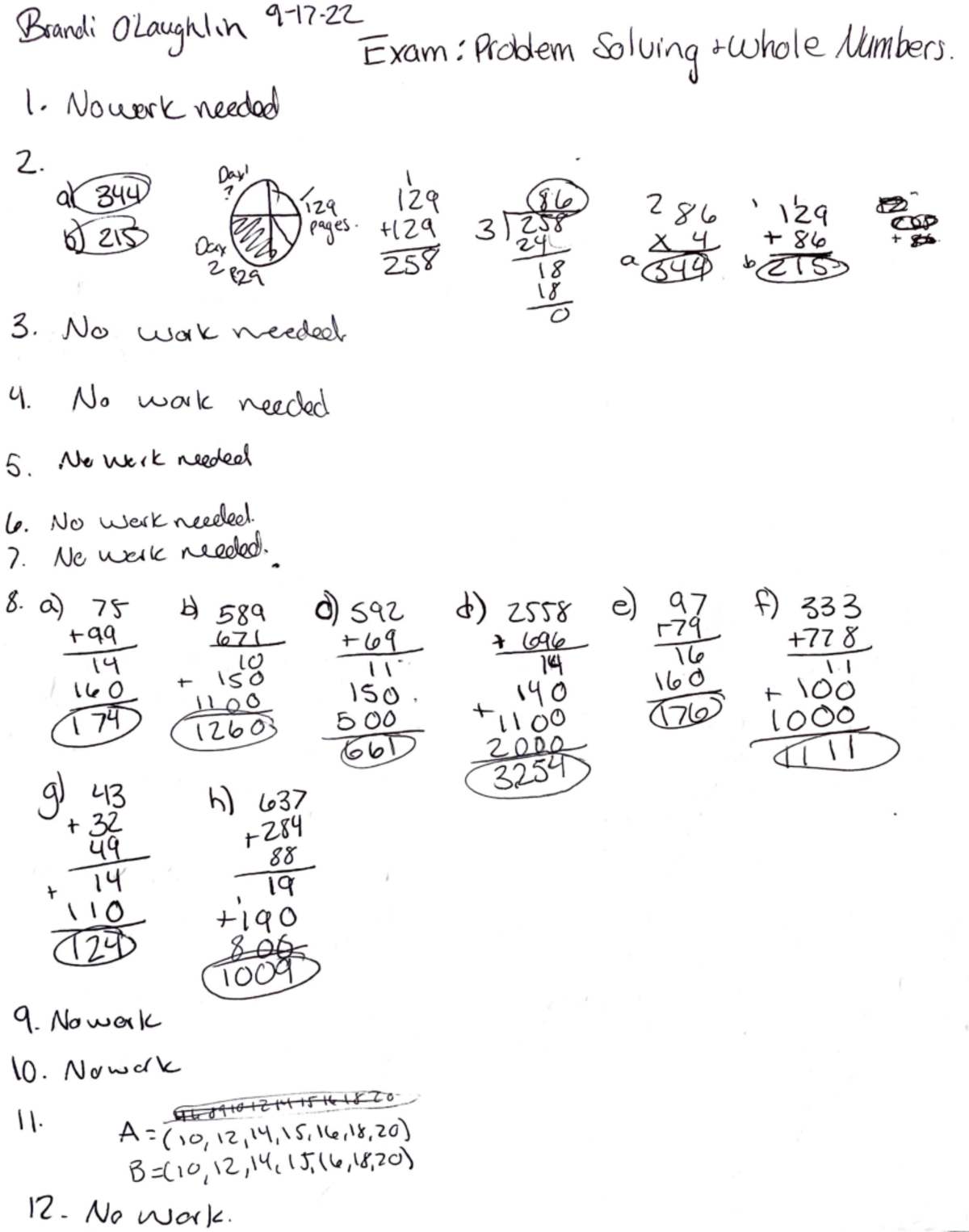 Math Exam 1 Written Work Overview and Study Notes - Studocu