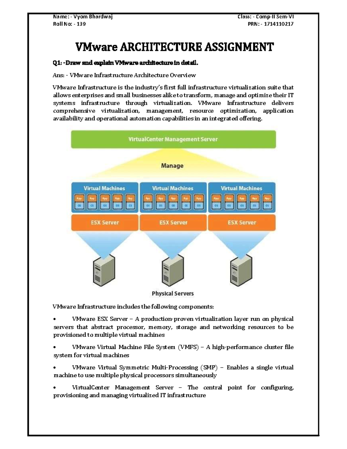 VMware Architecture - Lecture Notes (Course Code: VM-LEC-09) - Studocu