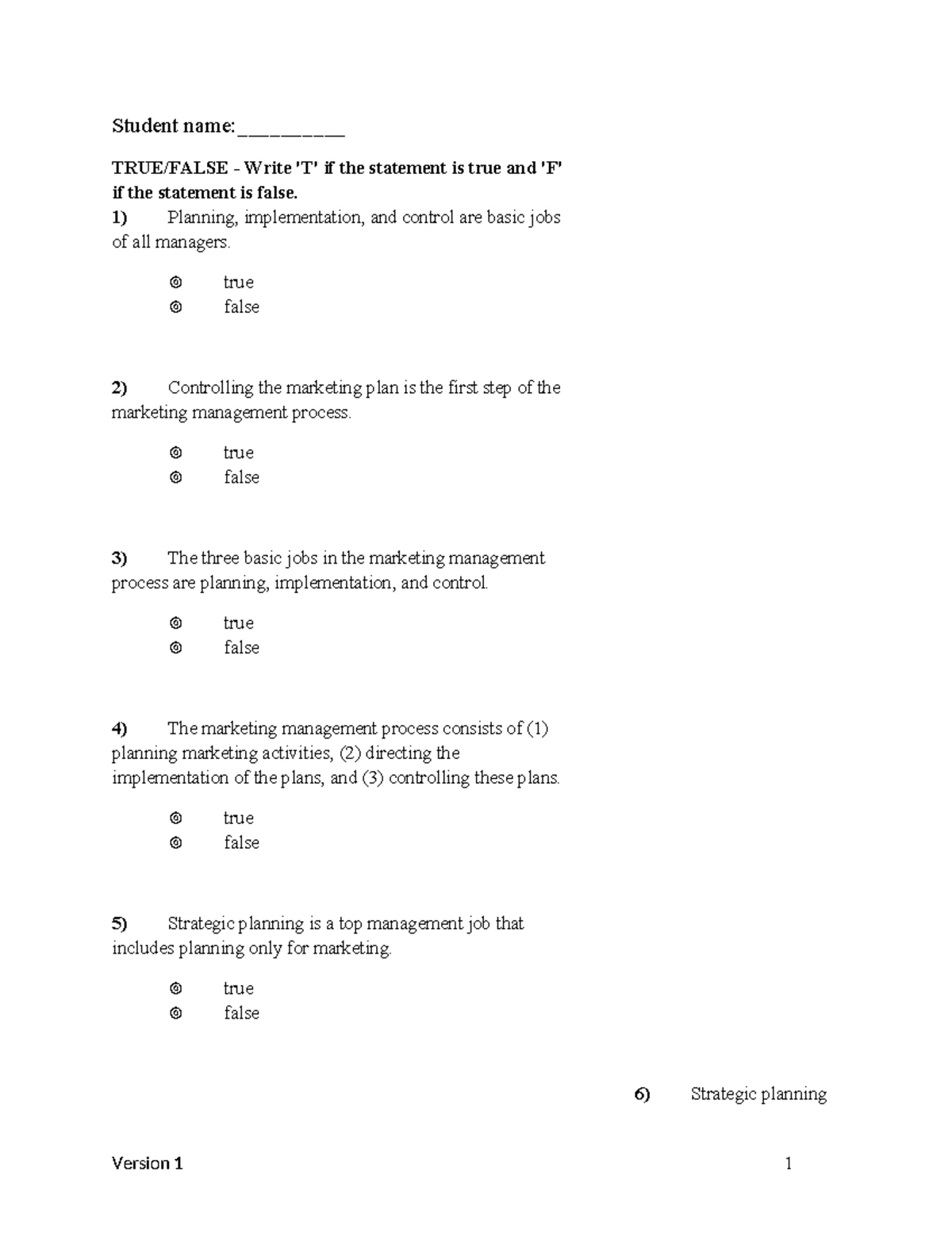 Chapter 6 Review: True or False Statements on Organizational Buying ...