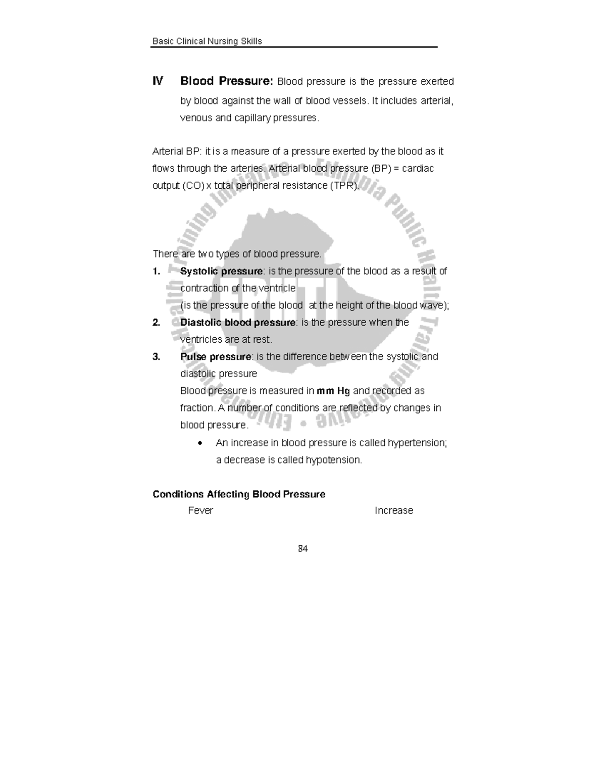 nursing book part 5 - IV Blood Pressure: Blood pressure is the pressure ...