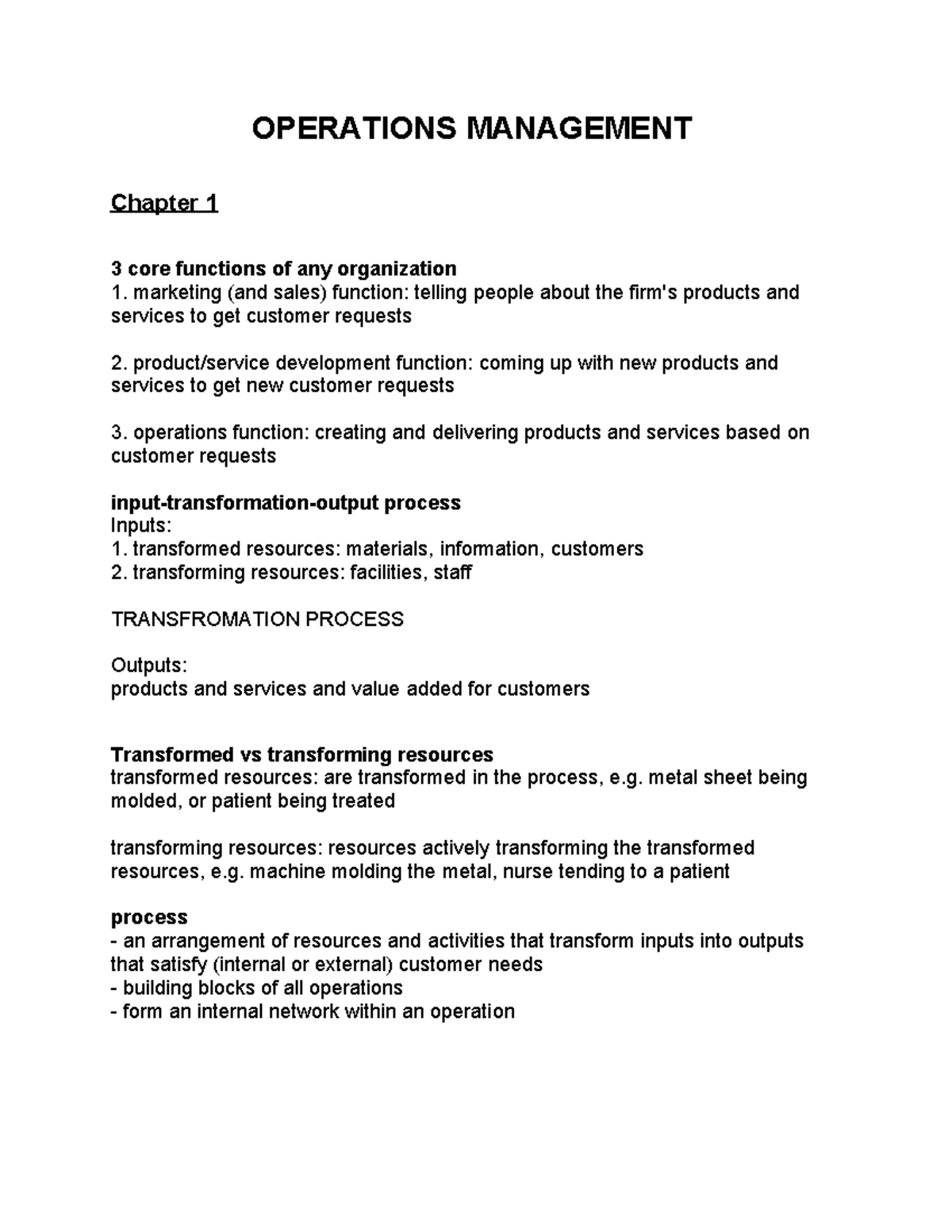 Operations Management (OM) Flashcards: Key Concepts and Insights ...