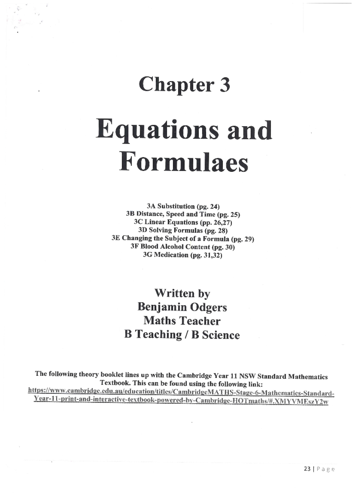 3C Final Exam Notes: Linear Equations & Formulae Techniques - Studocu