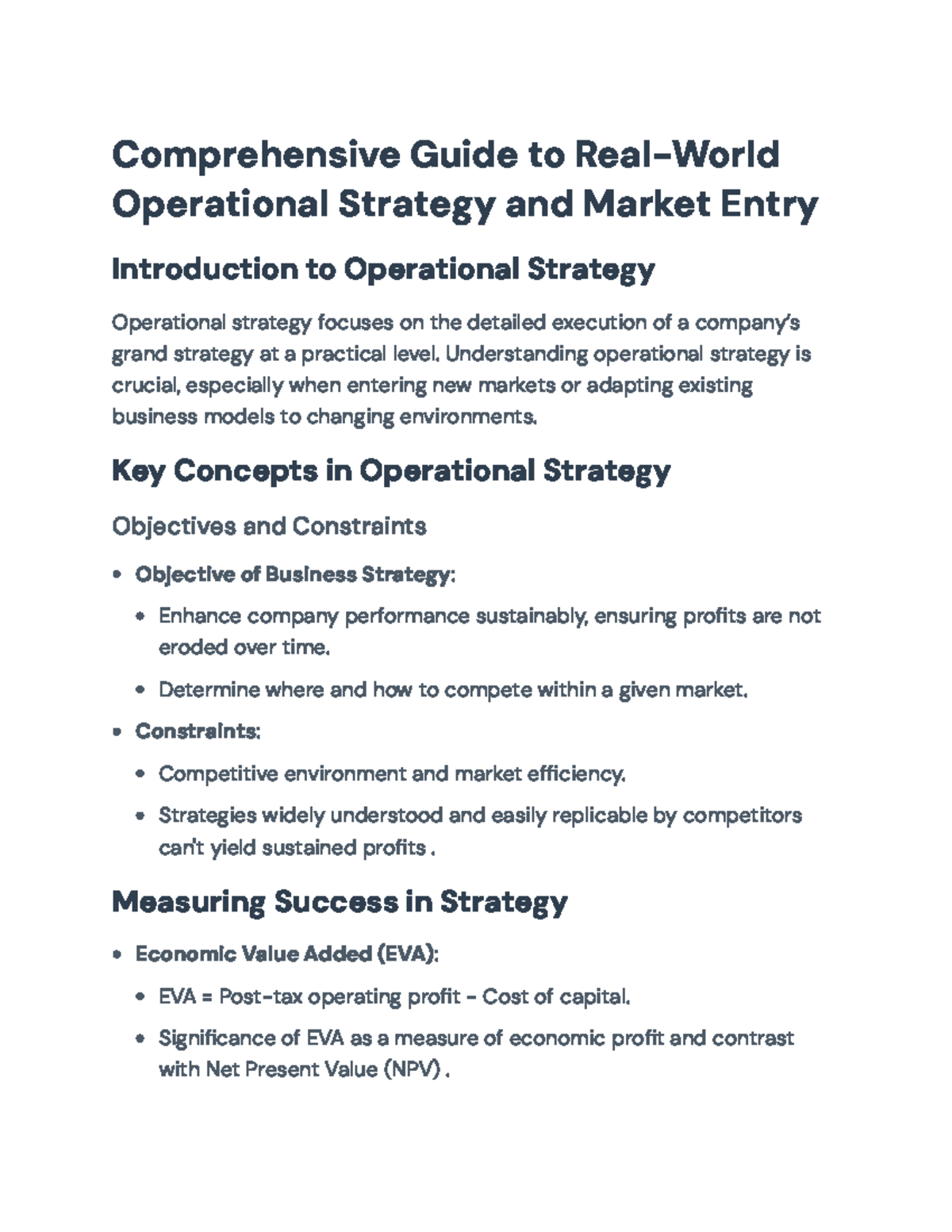 Operational Strategy and Market Entry Guide for Course Code [0722BD ...