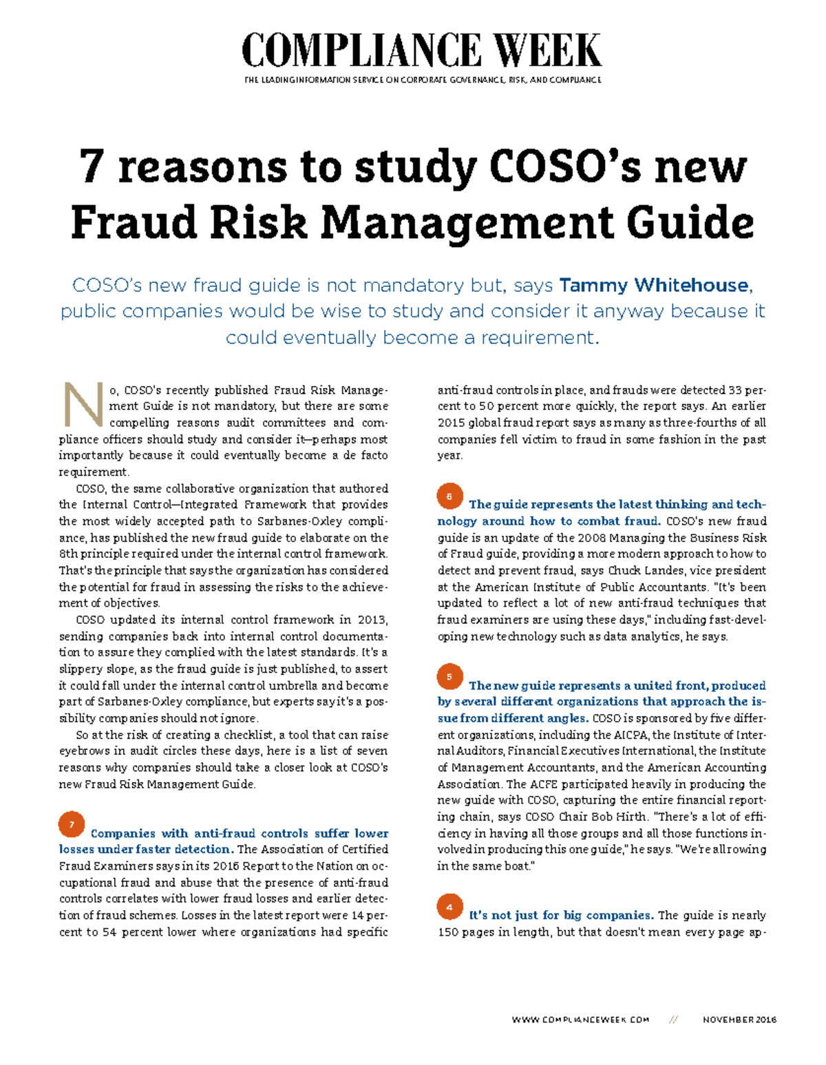 COSO Fraud Risk Management Guide Overview and Key Insights - Studocu