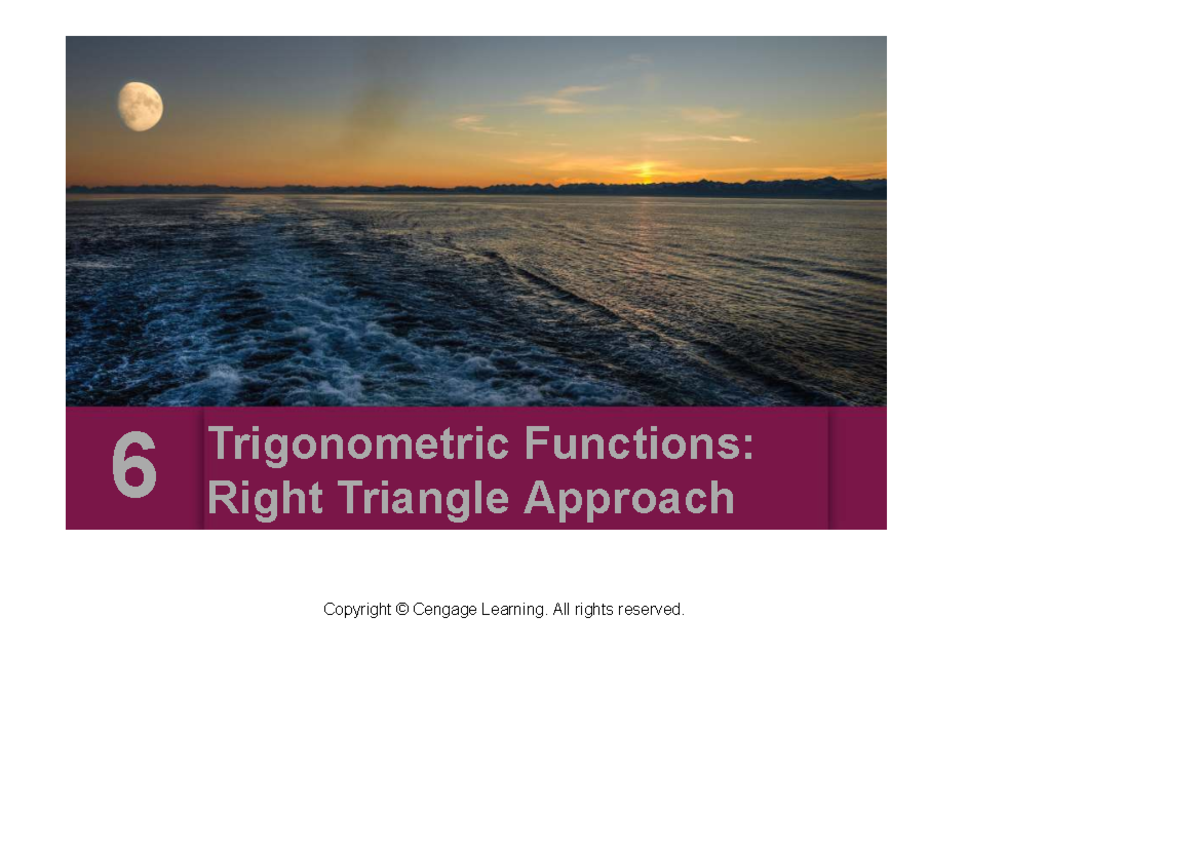 Trigonometric Functions: Right Triangle Approach - Studocu