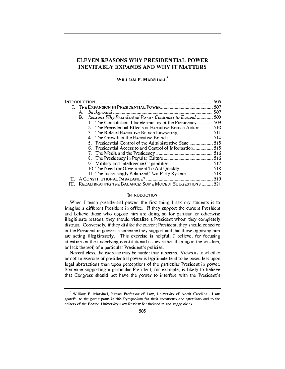Expansion of Presidential Power and Its Implications: An Analysis - Studocu