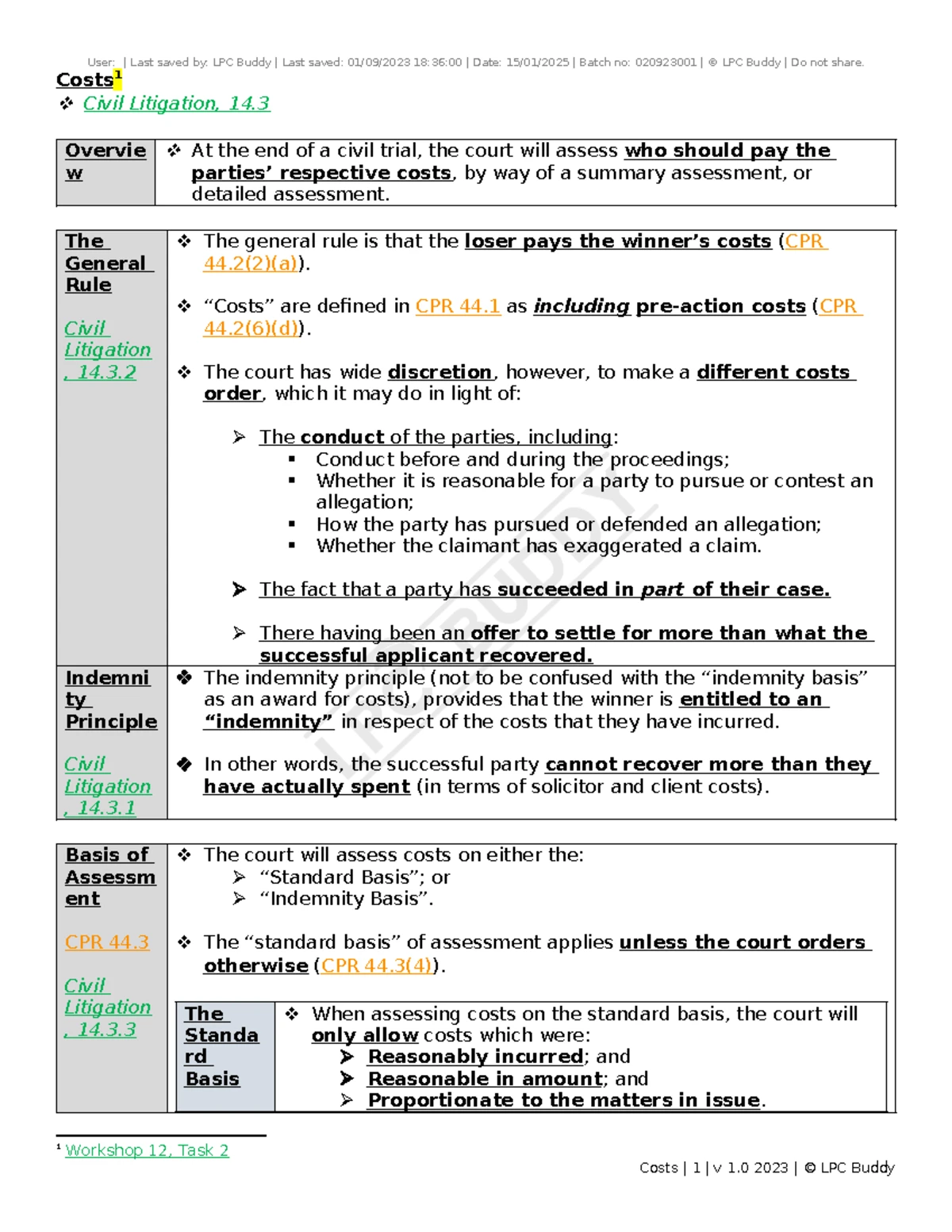 LPC 2023: Draft Undertaking for License to Alter Costs - Studocu
