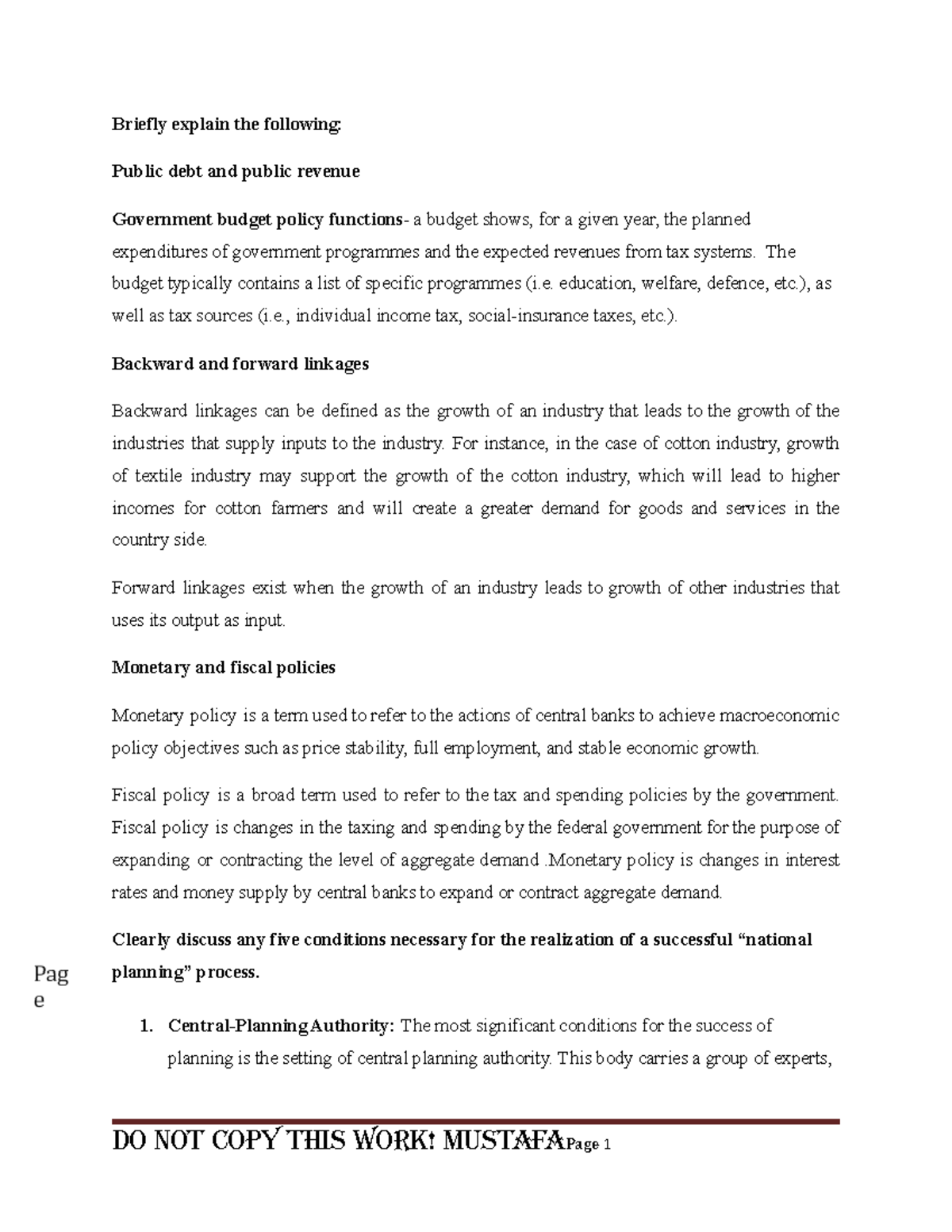 Development Planning Lecture Notes for 3rd Year Students - Studocu