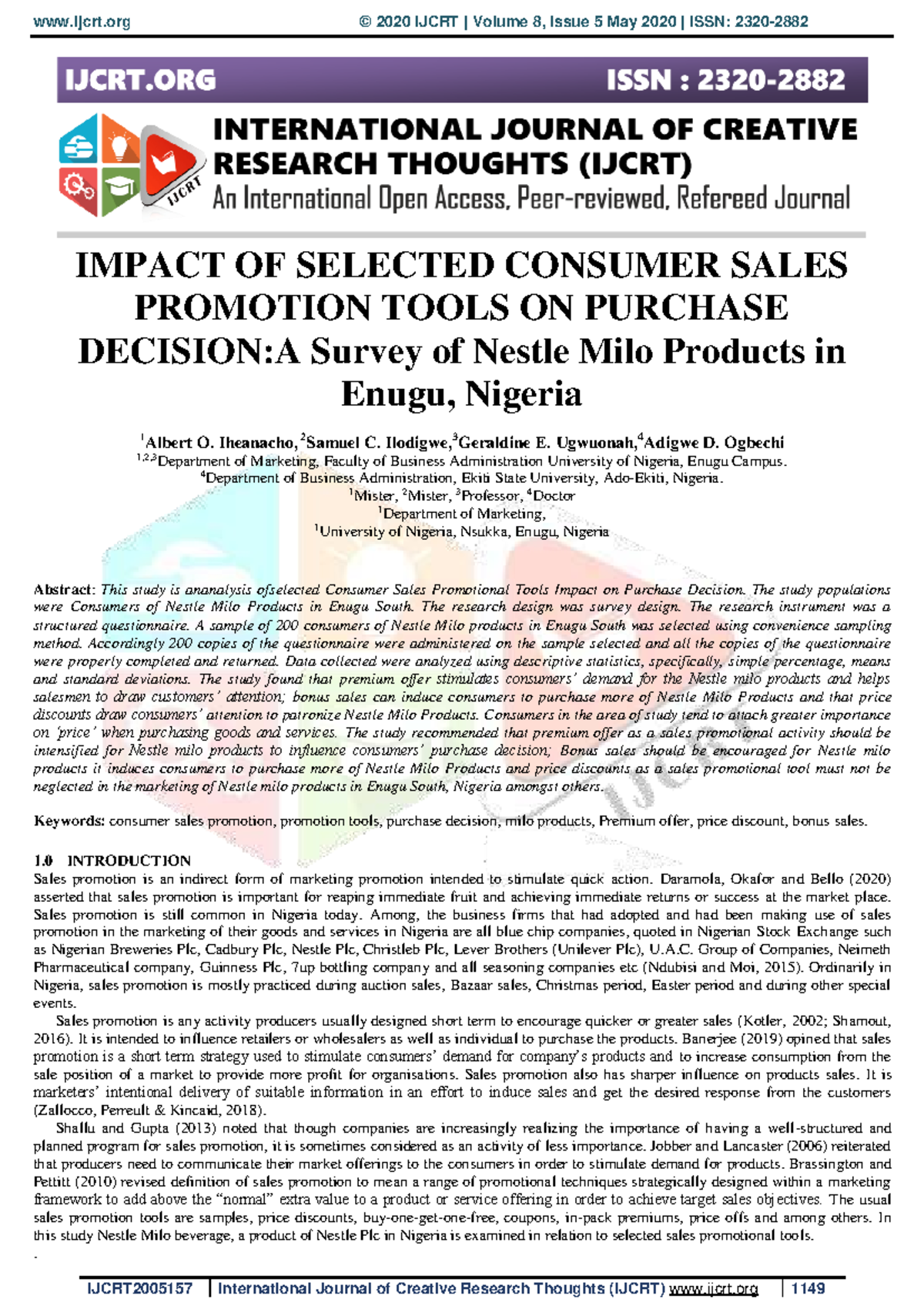 Impact of Consumer Sales Promotion Tools on Nestle Milo Purchases in ...