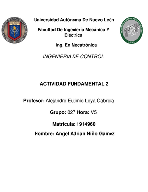 LB Ingenieria de Control P5 - Universidad Autónoma de Nuevo León ...