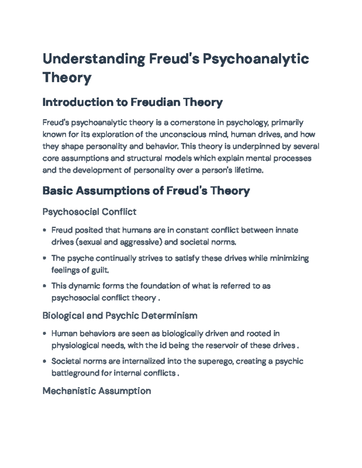 Understanding Freud's Psychoanalytic Theory: Key Concepts & Stages ...