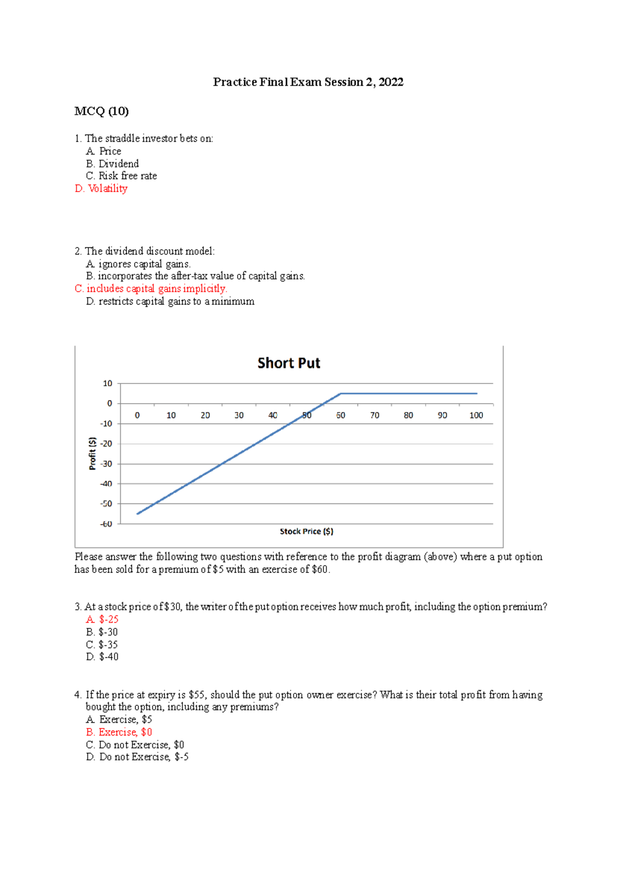Practice Final Exam Paper 2 - Solutions and Analysis - Studocu