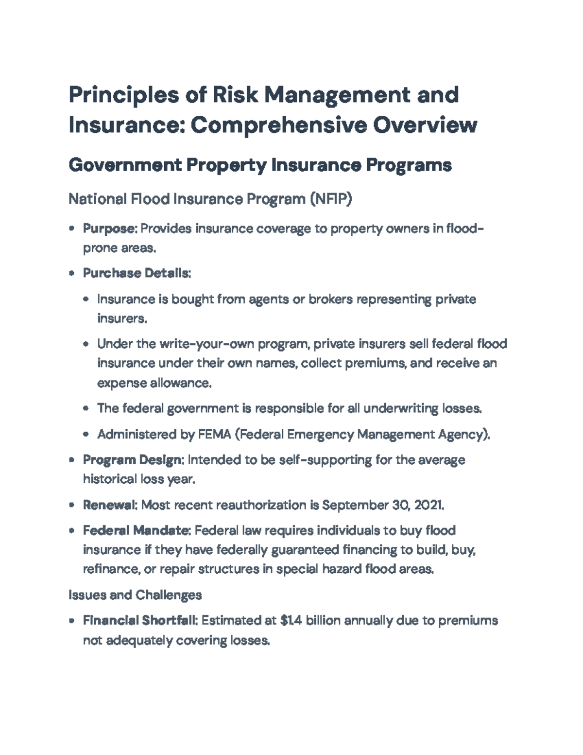 Comprehensive Overview of Risk Management & Insurance Programs ...