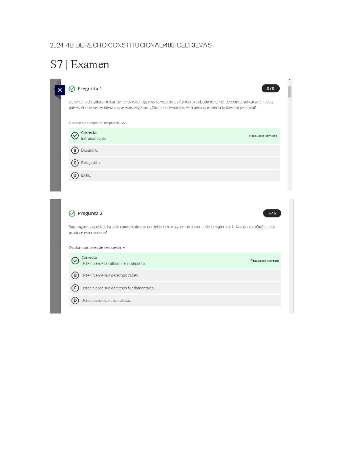 Examen de Derecho Constitucional 2023: Preguntas y Respuestas - Studocu